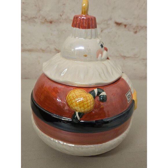 10" Santa Claus Ceramic Cookie Jar Hand-Painted By Heart Premier - Picture 2 of 7